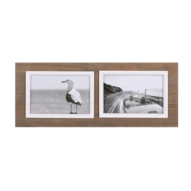 UMICAL 4x6 Picture Frame 2-Opening Solid Wood Collage Picture Frames Vintage Style Distressed Photo Frames with Real Glass for Table Top Stand or Wall Hanging - Image 1
